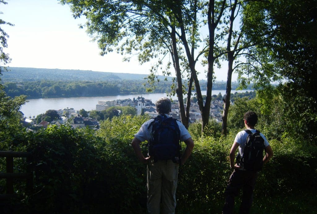 "View from the top of a Rheinsteig hiking trail"