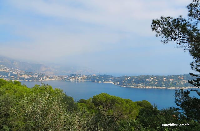 Cap Ferra viewed Mont Boron. "View of Cap Ferrat from a French Riviera walk on Mont Boron"