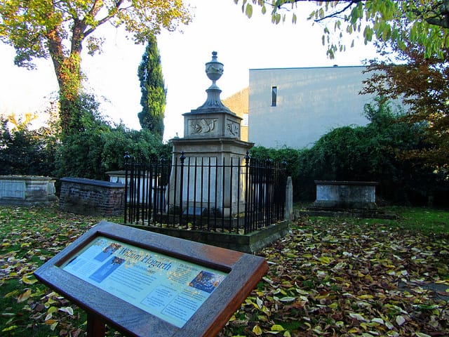 Tomb erected for the sister of Hogarth in the St Nicholas churchyard in London "Tomb erected for the sister of Hogarth in the St Nicholas churchyard in London"